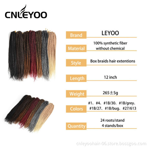 12 Inch Pure Color Crochet Braids (24Roots/Bundle) Thin Crochet Braiding Hair Extension